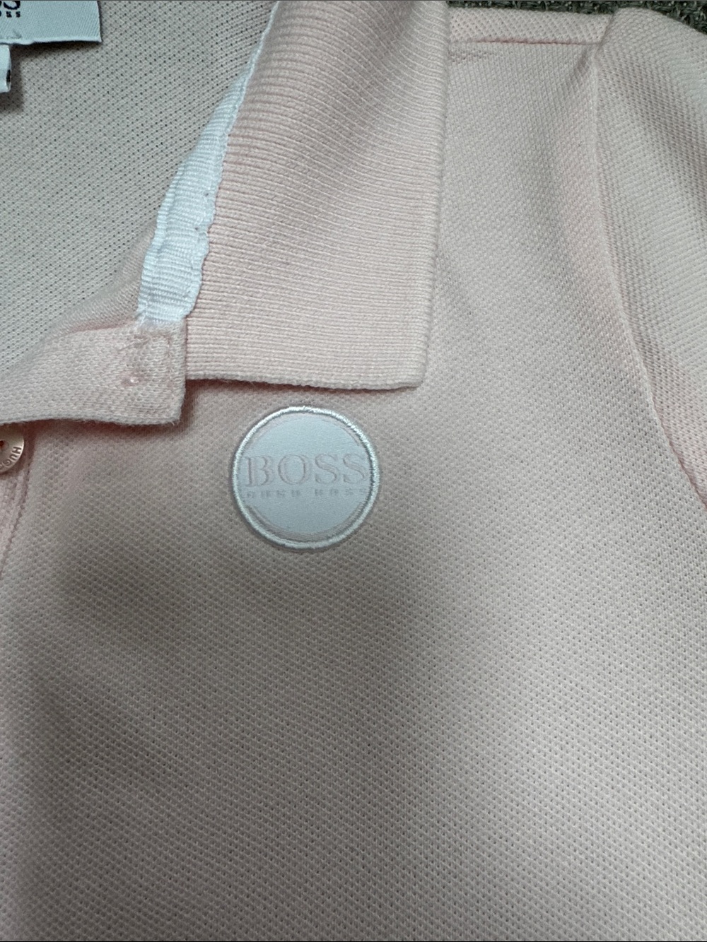 BOSS Girls Pale Pink Polo Dress - Picture 5 of 11